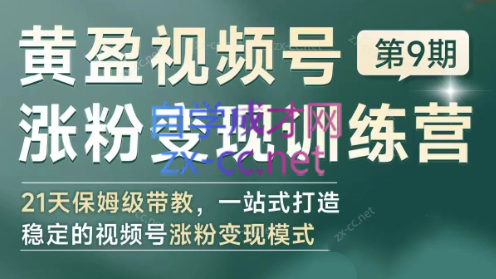 黄盈·视频号涨粉变现训练营-网创资源