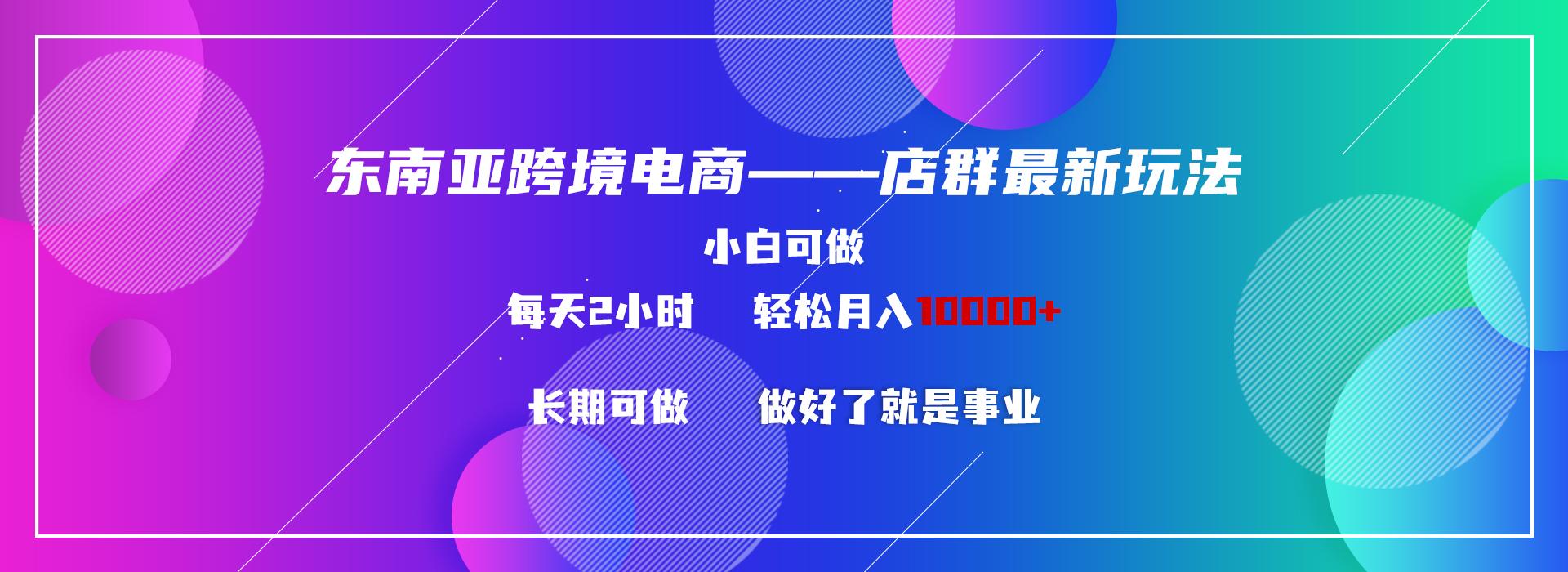 东南亚跨境电商店群新玩法2—小白每天两小时 轻松10000+-网创资源