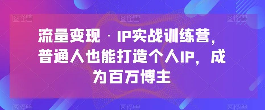 流量变现·IP实战训练营，普通人也能打造个人IP，成为百万博主-网创资源