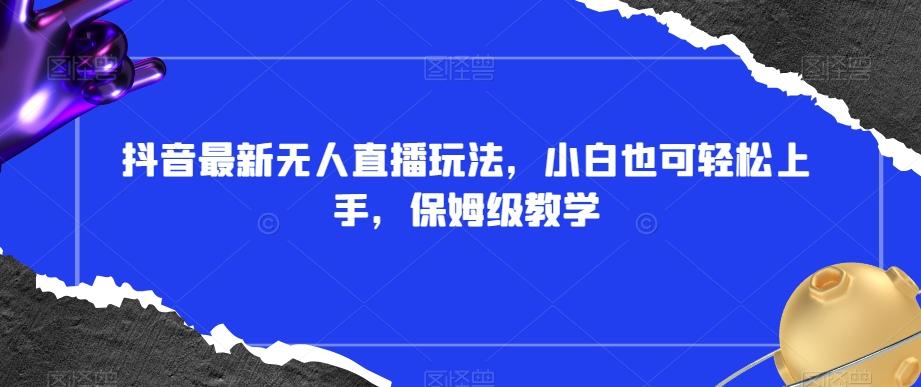 抖音最新无人直播玩法，小白也可轻松上手，保姆级教学，附所有素材+插件【揭秘】-网创资源