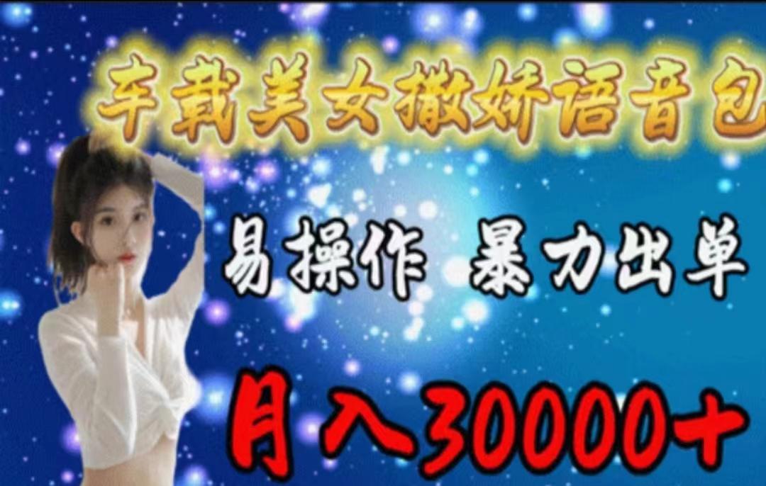 车载美女撒娇语音包，执行就出单，月入3000＋，小白看完课程就能马上实操-网创资源