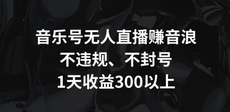 音乐号无人直播赚音浪，不违规、不封号，1天收益300+【揭秘】-网创资源