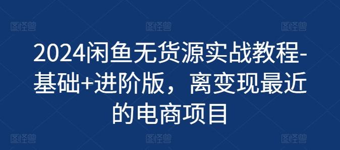 2024闲鱼无货源实战教程-基础+进阶版，离变现最近的电商项目-网创资源