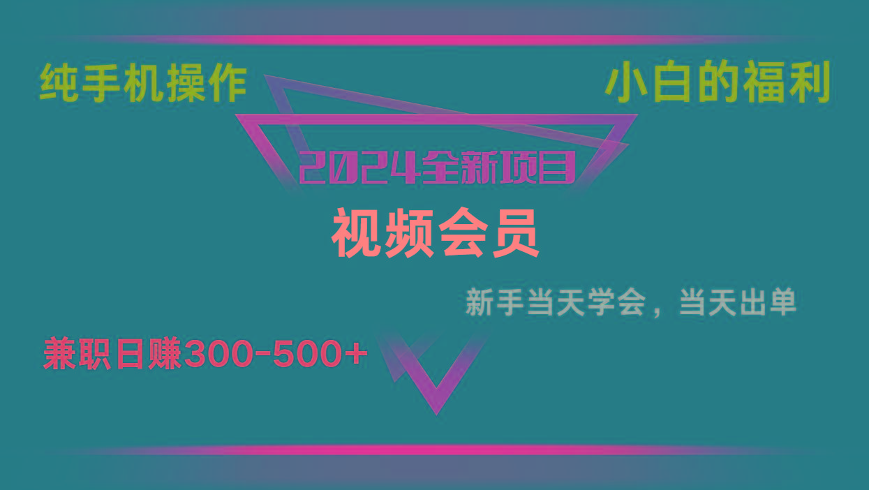 影视会员兼职日入500-800，纯手机操作当天上手当天出单 小白福利-网创资源