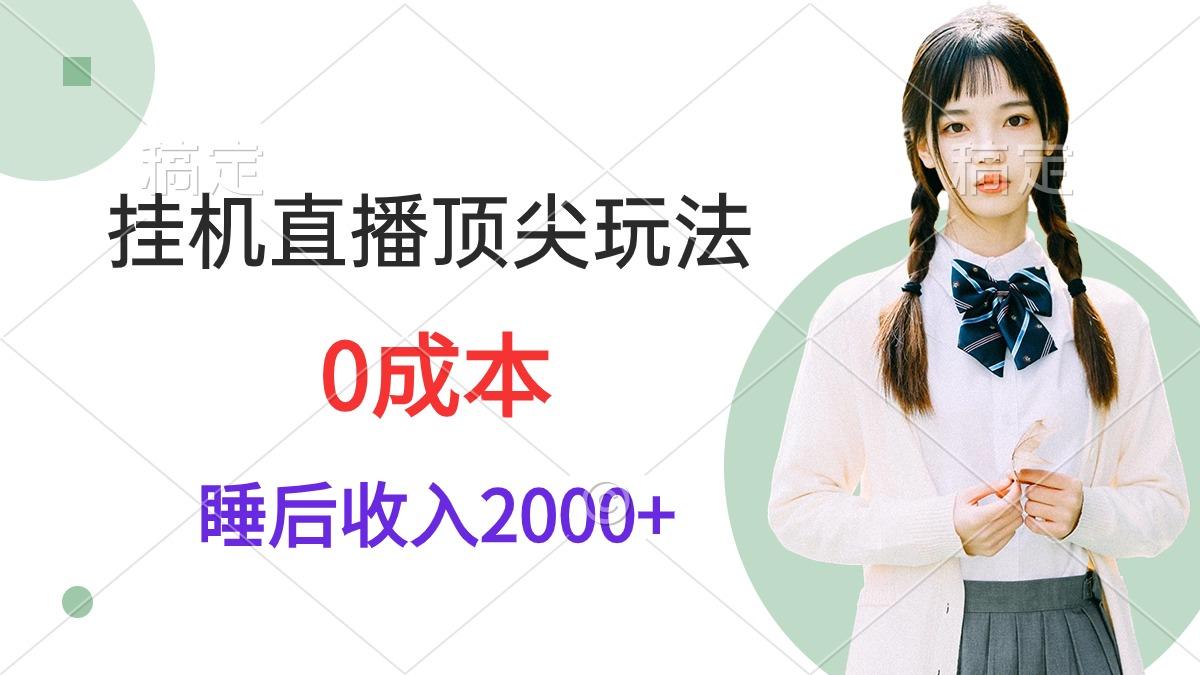 (9715期)挂机直播顶尖玩法，睡后日收入2000+、0成本，视频教学-网创资源