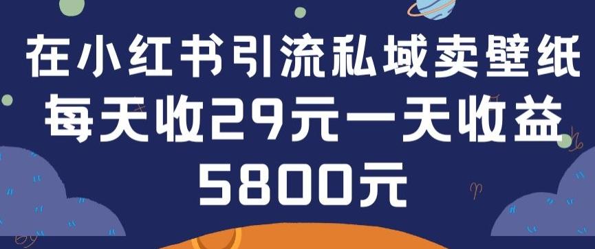 在小红书引流私域卖壁纸每张29元单日最高卖出200张(0-1搭建教程)【揭秘】-网创资源