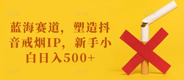 蓝海赛道，塑造抖音戒烟IP，新手小白日入500+【揭秘】-网创资源