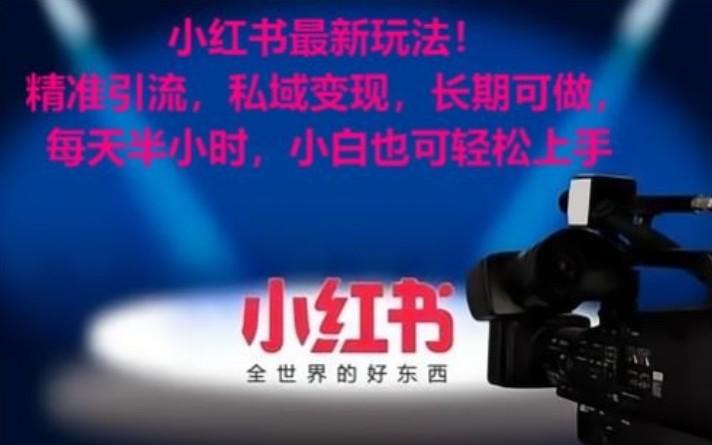 小红书最新玩法！精准引流，私域变现，长期可做，每天半小时，小白也可轻松上手-网创资源