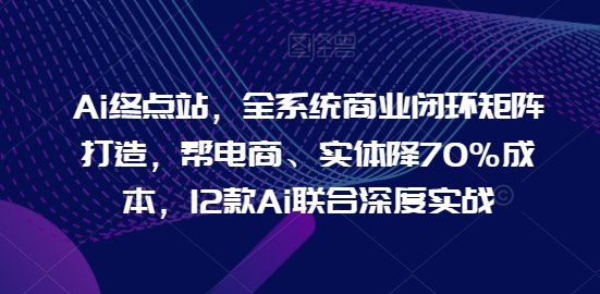 Ai终点站，全系统商业闭环矩阵打造，帮电商、实体降70%成本，12款Ai联合深度实战【0906更新】-网创资源