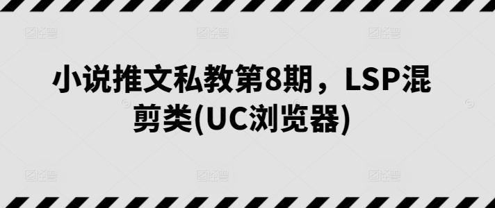 小说推文私教第8期，LSP混剪类(UC浏览器)-网创资源