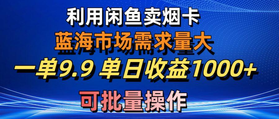 利用咸鱼卖烟卡，蓝海市场需求量大，一单9.9单日收益1000+，可批量操作-网创资源