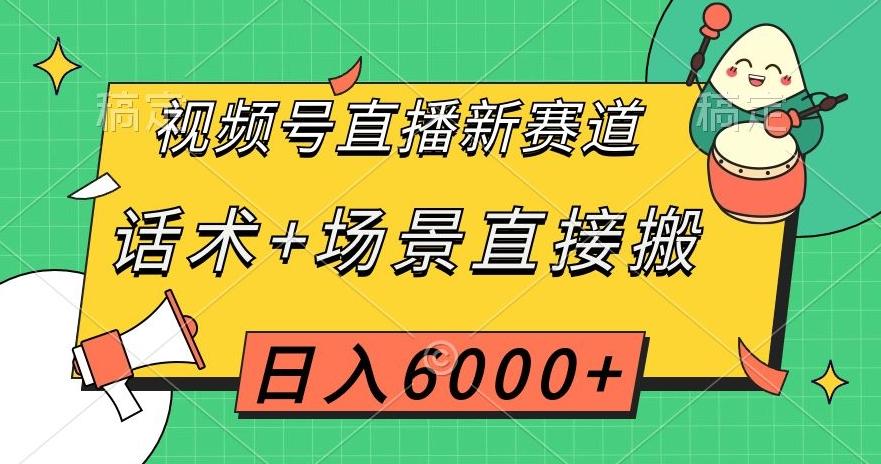 视频号直播新赛道，话术+场景直接搬，日入6000+【揭秘】-网创资源