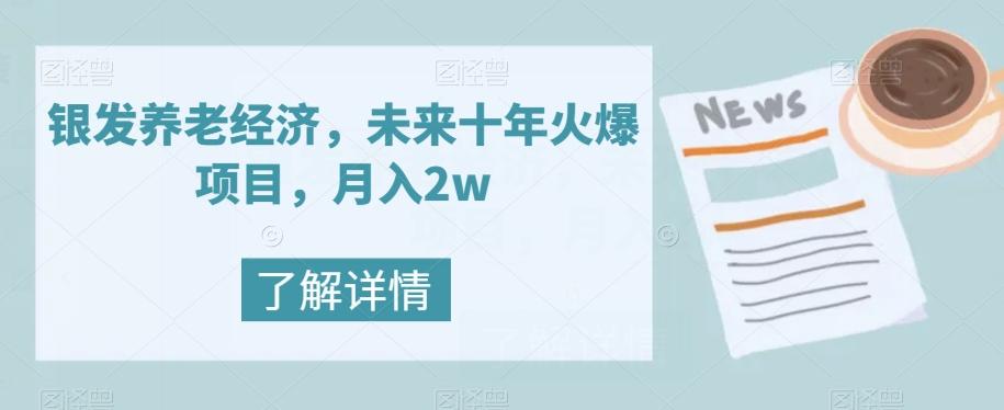 银发养老经济，未来十年火爆项目，月入2w【揭秘】-网创资源