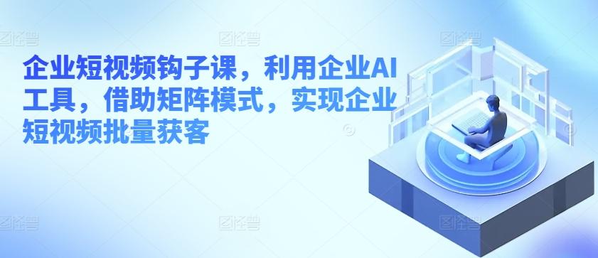 企业短视频钩子课，利用企业AI工具，借助矩阵模式，实现企业短视频批量获客-网创资源