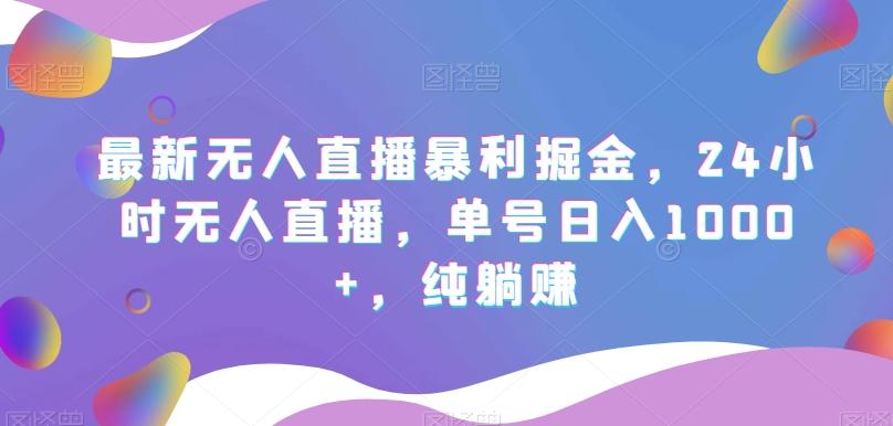 最新无人直播暴利掘金，24小时无人直播，单号日入1000+，纯躺赚-网创资源