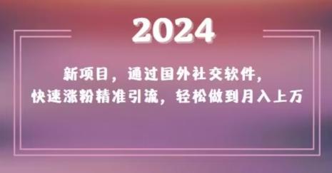 2024新项目，通过国外社交软件，快速涨粉精准引流，轻松做到月入上万【揭秘】-网创资源