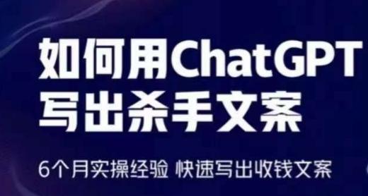 如何用ChatGPT写出杀手文案，6个月实操经验，快速写出收钱文案-网创资源
