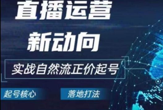 2024电商自然流起号，​直播运营新动向，实战自然流正价起号-网创资源