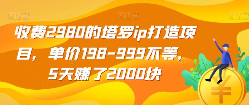 收费2980的塔罗ip打造项目，单价198-999不等，5天赚了2000块【揭秘】-网创资源
