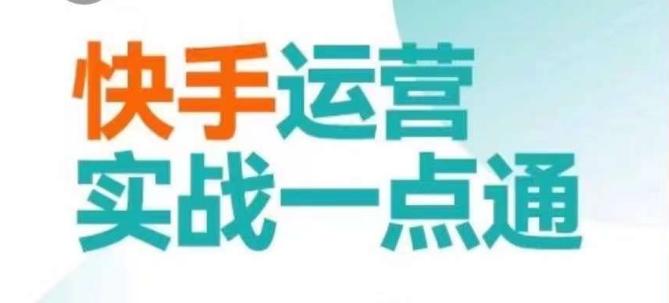 快手运营实战一点通，这套课用小白都能学会的方法教你抢占用户，做好生意-网创资源