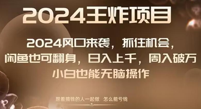 2024风口项目来袭，抓住机会，闲鱼也可翻身，日入上千，周入破万，小白也能无脑操作-网创资源