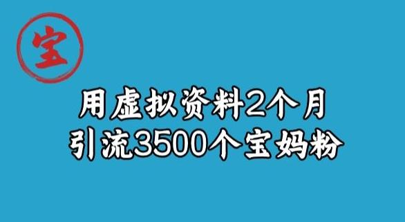 宝哥虚拟资料项目，2个月引流3500个宝妈粉-网创资源