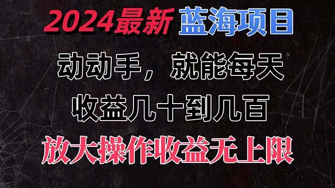 有手就行的2024全新蓝海项目，每天1小时收益几十到几百，可放大操作收…-网创资源