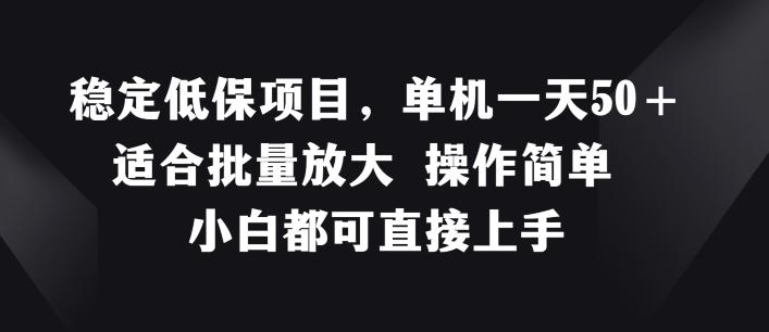 稳定低保项目，单机一天50+适合批量放大 操作简单 小白都可直接上手【揭秘】-网创资源