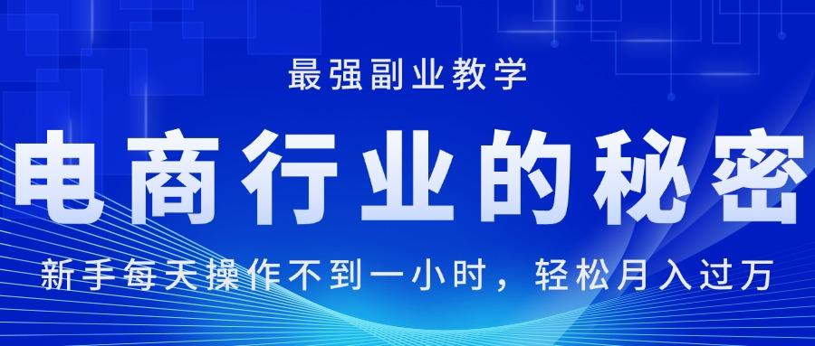 电商行业的秘密，新手每天操作不到一小时，月入过万轻轻松松，最强副业…-网创资源