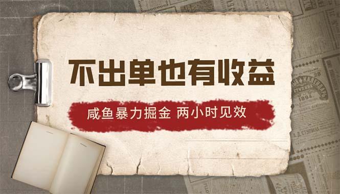 2024咸鱼暴力掘金，不出单也有收益，两小时见效，当天突破500+-网创资源