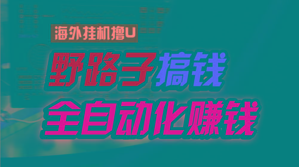 海外挂机撸U新平台，日赚8-15美元，全程无人值守，可批量放大，工作室内…-网创资源