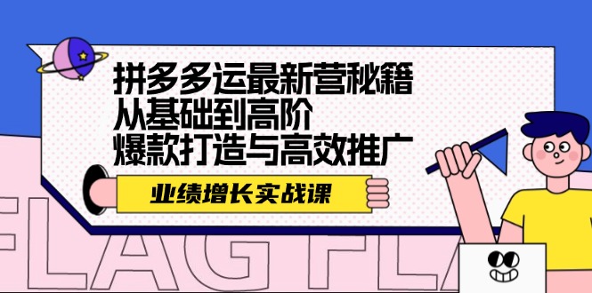 拼多多运最新营秘籍：业绩 增长实战课，从基础到高阶，爆款打造与高效推广-网创资源