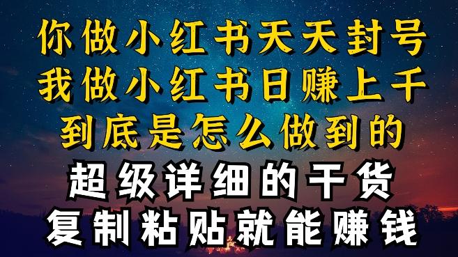 都知道小红书能引流私域变现，可为什么我能一天引流几十人变现上千，但你却频频封号违规被限流【揭秘】-网创资源