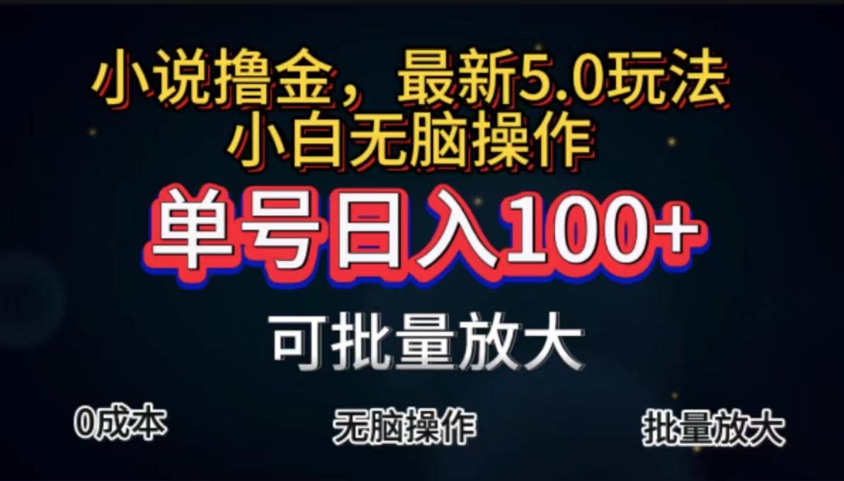 全自动小说撸金，单号日入100+小白轻松上手，无脑操作-网创资源