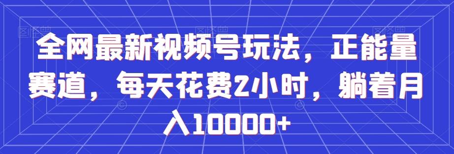 全网最新视频号玩法，正能量赛道，每天花费2小时，躺着月入10000+【揭秘】-网创资源