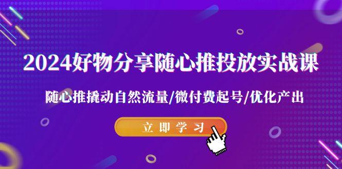 2024好物分享-随心推投放实战课 随心推撬动自然流量/微付费起号/优化产出-网创资源