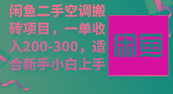 (9539期)闲鱼二手空调搬砖项目，一单收入200-300，适合新手小白上手-网创资源