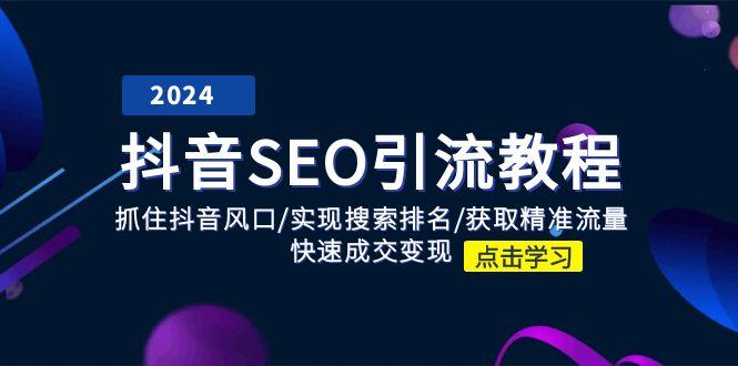 抖音 SEO引流教程：抓住抖音风口/实现搜索排名/获取精准流量/快速成交变现-网创资源