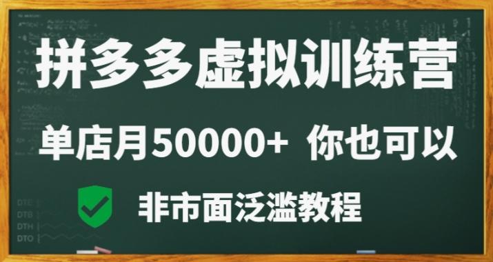 拼多多虚拟电商训练营月入30000+你也行，暴利稳定长久，副业首选-网创资源