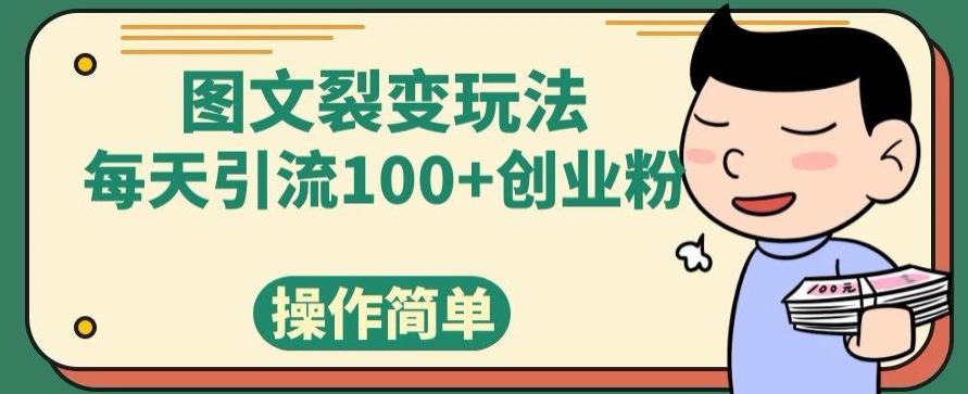 图文裂变玩法，每天引流100+创业粉，操作简单-网创资源