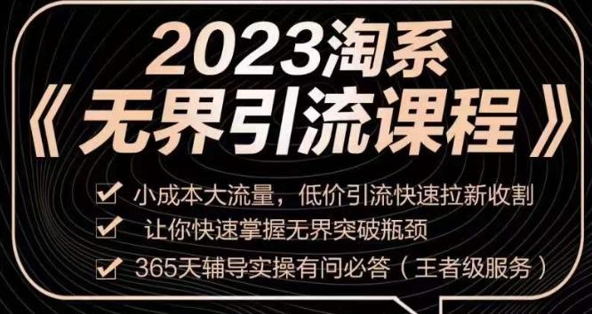 2023淘系无界引流实操课程，​小成本大流量，低价引流快速拉新收割，让你快速掌握无界突破瓶颈-网创资源