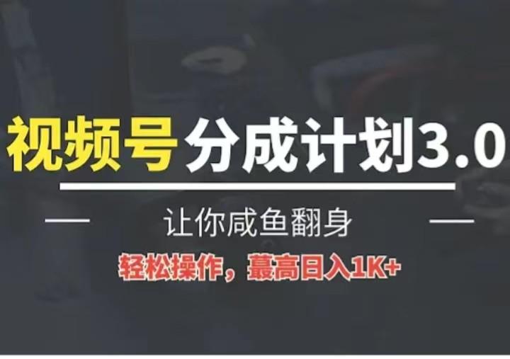 24年视频号冷门蓝海赛道，操作简单，单号收益可达四位数-网创资源