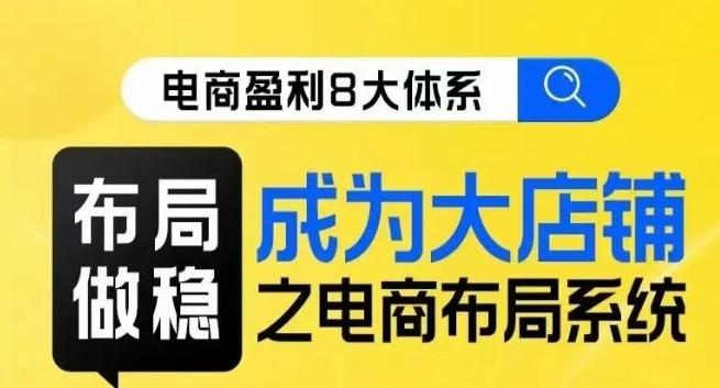 八大体系布局篇·布局做稳，成为大店的电商布局线上课-网创资源