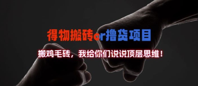 得物搬砖撸货项目?掰下数据，我给你们说说顶层思维【揭秘】-网创资源