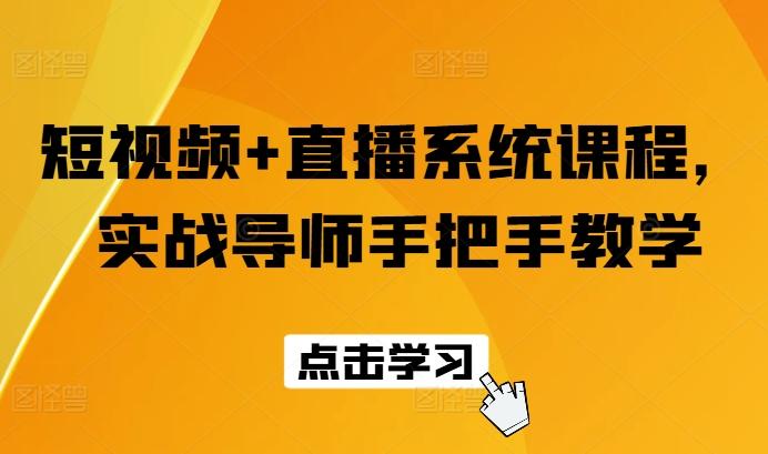 短视频+直播系统课程，实战导师手把手教学-网创资源