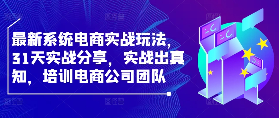 最新系统电商实战玩法，31天实战分享，实战出真知，培训电商公司团队-网创资源
