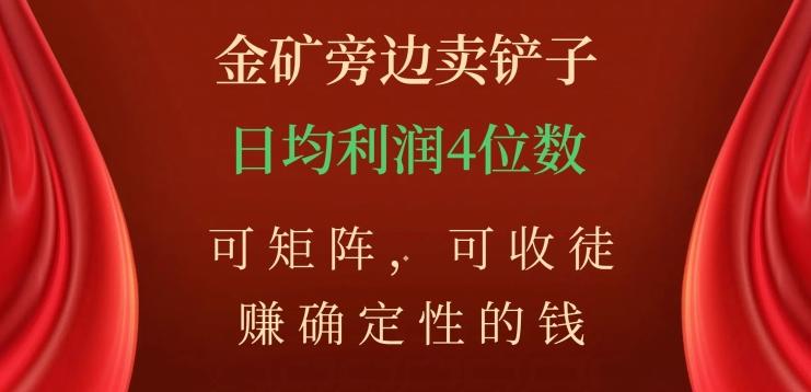金矿旁边卖铲子，赚确定性的钱，可矩阵，可收徒，日均利润4位数【揭秘】-网创资源