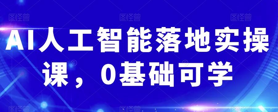 AI人工智能落地实操课，0基础可学-网创资源