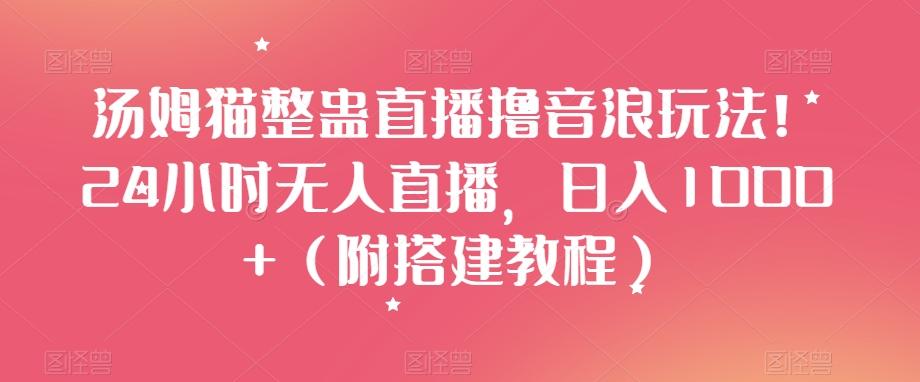 汤姆猫整蛊直播撸音浪玩法！24小时无人直播，日入1000+（附搭建教程）【揭秘】-网创资源