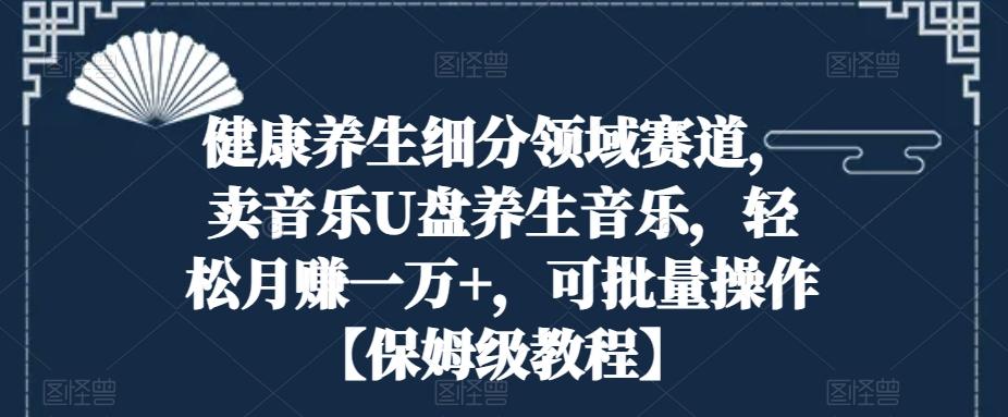 健康养生细分领域赛道，卖音乐U盘养生音乐，轻松月赚一万+，可批量操作【保姆级教程】-网创资源